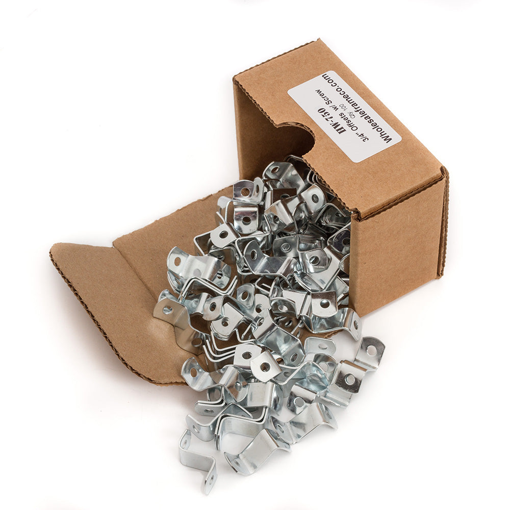 3/4" Offset Clips w/ Screws, Picture Frame Hardware, 100 Count