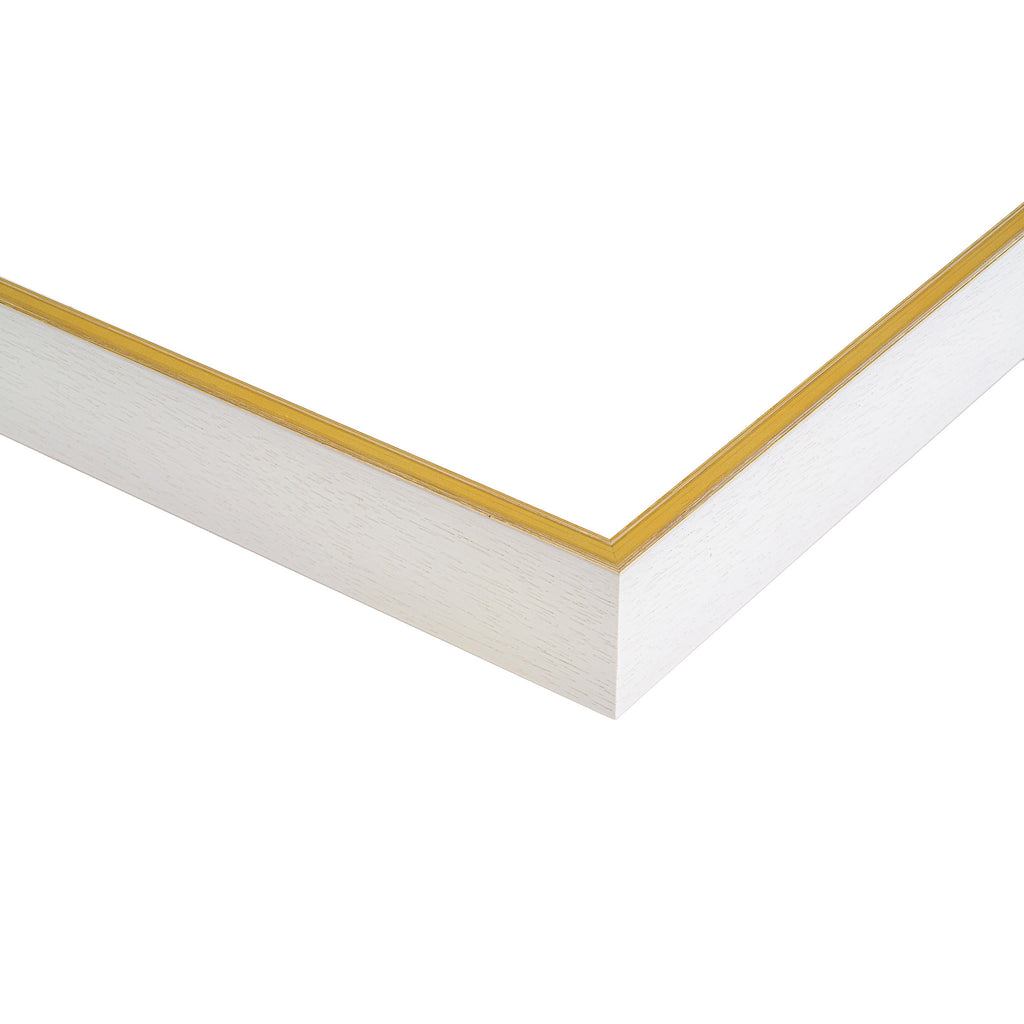 Santa Fe White Stain Gold 1 1/2" Floater Frame
