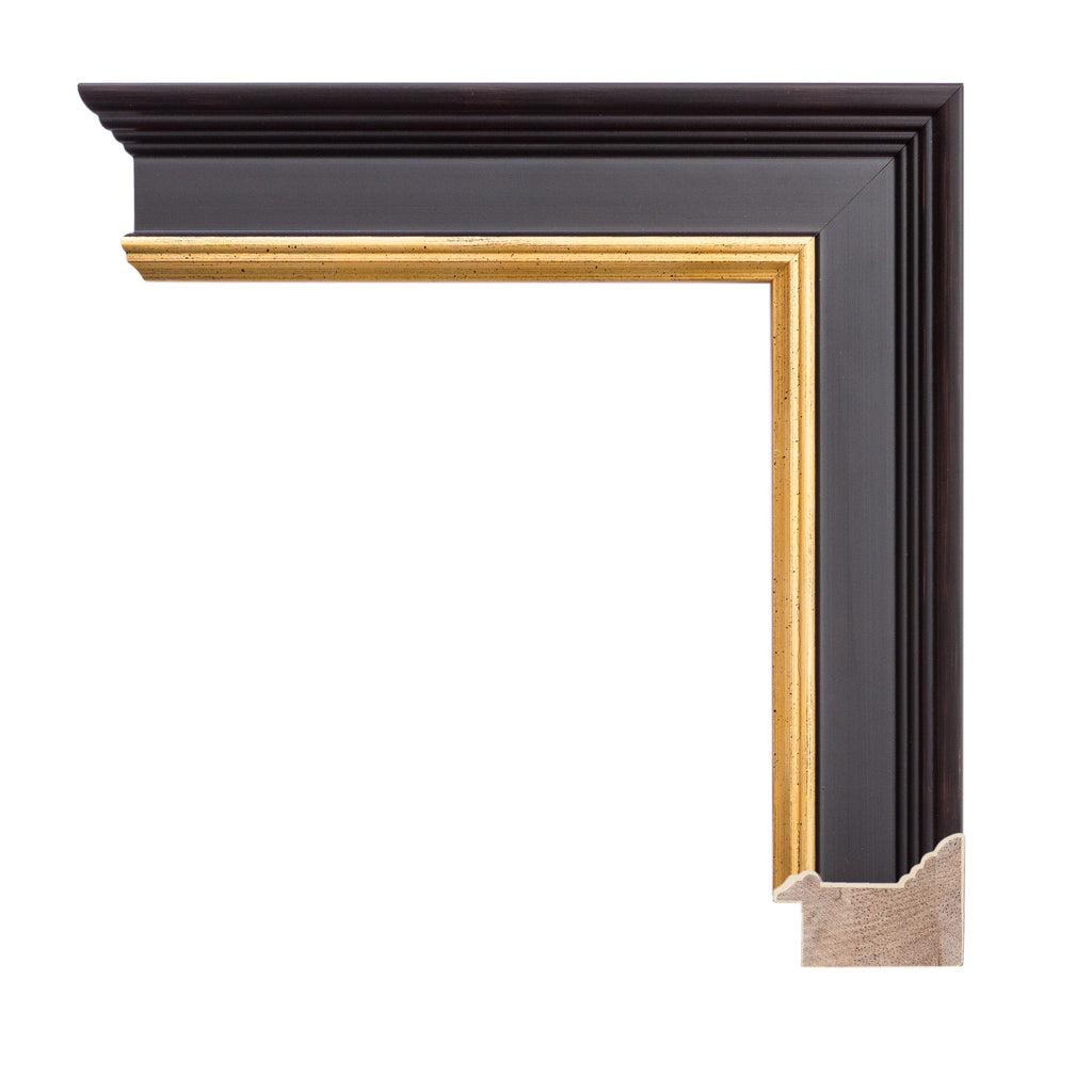 Traditional Black Frame with Gold Lip